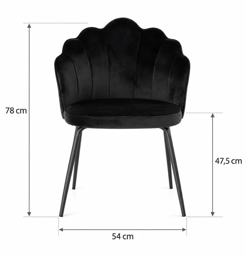 Broddhult Matstol - Svart / Metal / Sammet - Products - Möbler - Fåtölj & stolar - Matstol & köksstol
