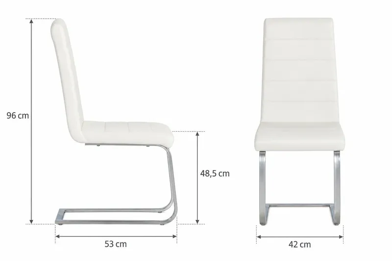 Cibus Matstol Konstläder - Vit/Krom - Products - Möbler - Fåtölj & stolar - Matstol & köksstol