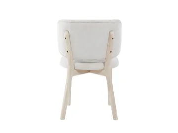 Eira Matstol i trä med tygsits - Vitlaserad - Products - Möbler - Fåtölj & stolar - Matstol & köksstol