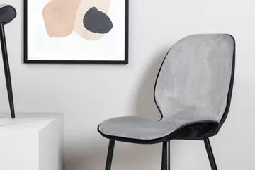 Emma Matstol - Sammet/Ljusgrå/Svart - Products - Möbler - Fåtölj & stolar - Matstol & köksstol