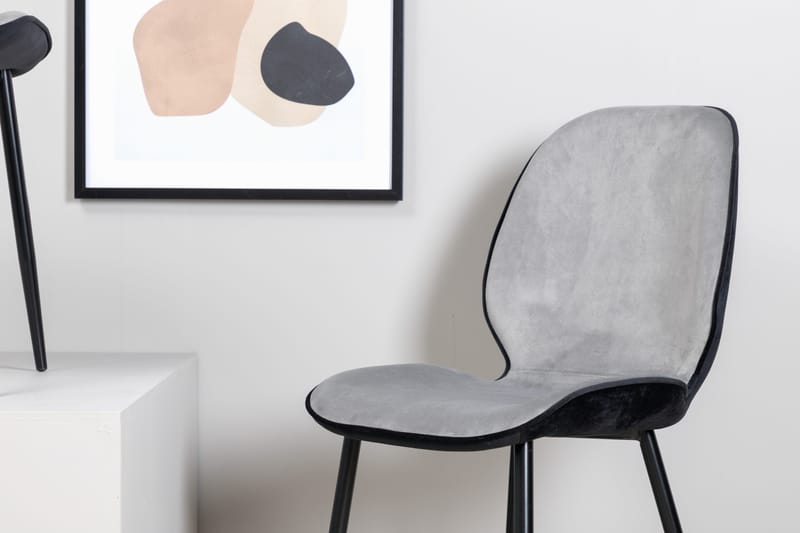 Emma Matstol - Sammet/Ljusgrå/Svart - Products - Möbler - Fåtölj & stolar - Matstol & köksstol