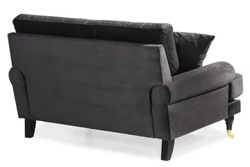 Andrew Loveseat Sammet - Mörkgrå/Mässing - Products - Möbler - Fåtölj & stolar - Fåtölj - Sammetsfåtölj