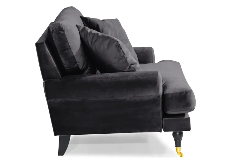 Andrew Loveseat Sammet - Mörkgrå/Mässing - Products - Möbler - Fåtölj & stolar - Fåtölj - Sammetsfåtölj