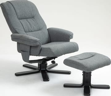 Reclinerfåtölj med fotpall grå - Oslo - Grå - Products - Möbler - Fåtölj & stolar - Fåtölj - Biofåtölj & reclinerfåtölj