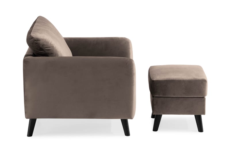 Trend Fåtölj med Fotpall - Mullvad Sammet - Products - Möbler - Fåtölj & stolar - Fåtölj - Fåtölj med fotpall