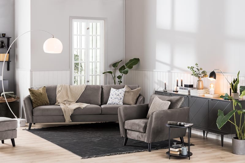 Trend Fåtölj med Fotpall - Mullvad Sammet - Products - Möbler - Fåtölj & stolar - Fåtölj - Fåtölj med fotpall