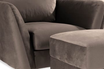 Trend Fåtölj med Fotpall - Mullvad Sammet - Products - Möbler - Fåtölj & stolar - Fåtölj - Fåtölj med fotpall