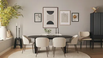 Greya Matstol med armstöd - Vit Bouclé / Metallben Valnöt - Products - Möbler - Fåtölj & stolar - Karmstol