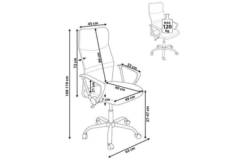Kontorsstol Design Grå/svart/silver - Grå/svart/silver - Products - Möbler - Fåtölj & stolar - Kontorsstol & skrivbordsstol
