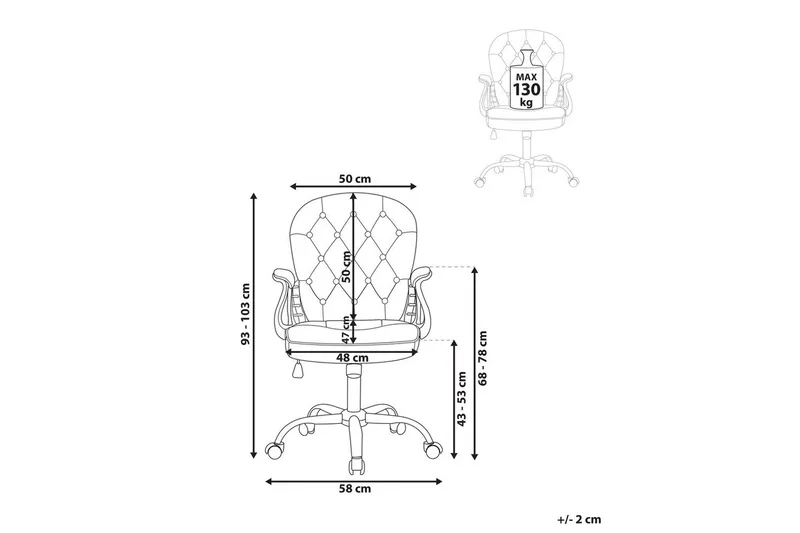 Kontorsstol med kristaller Princess Grå/Silver/Svart - Grå/Silver/Svart - Products - Möbler - Fåtölj & stolar - Kontorsstol & skrivbordsstol
