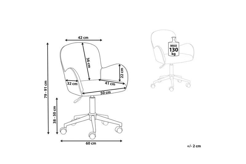 Kontorsstol Priddy Vit/Silver - Vit/Silver - Products - Möbler - Fåtölj & stolar - Kontorsstol & skrivbordsstol