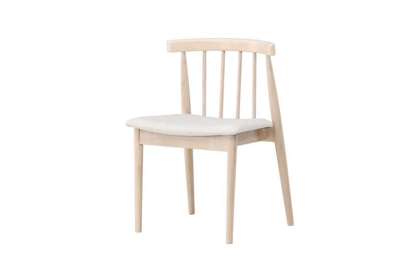 Matstol utan armstöd Peach Flora Dining Chair - Whitewash Legs / Beige Fabric Whitewash - Products - Möbler - Fåtölj & stolar - Matstol & köksstol