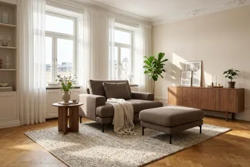 Menard Premium Fåtölj i Tyg - Brun - Products - Möbler - Fåtölj & stolar - Fåtölj