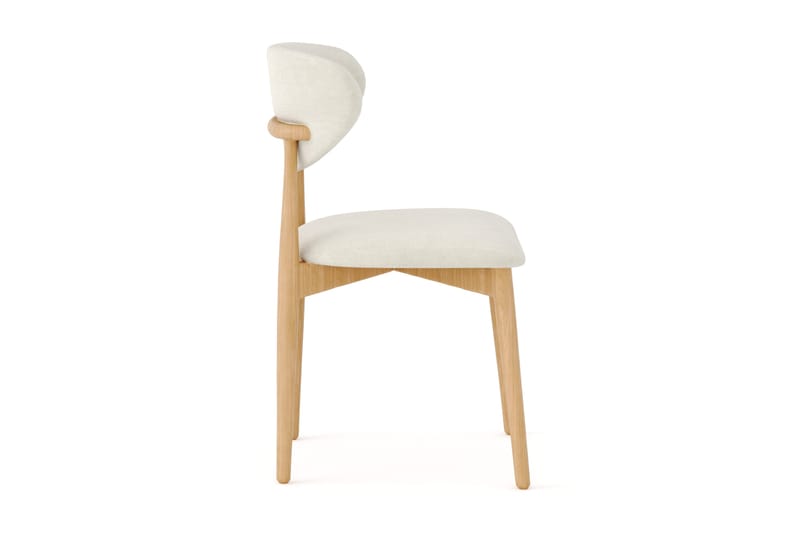 Molly Matstol i trä med tygsits - Ek/Beige - Products - Möbler - Fåtölj & stolar - Matstol & köksstol