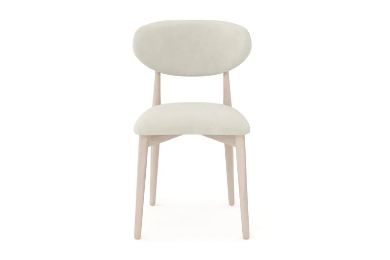 Molly Matstol i trä med tygsits - Whitewash/Beige - Products - Möbler - Fåtölj & stolar - Matstol & köksstol