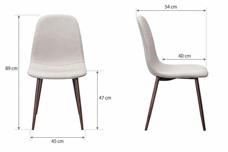 Nibe Matstol - Beige/Metallben Valnöt - Products - Möbler - Fåtölj & stolar - Matstol & köksstol