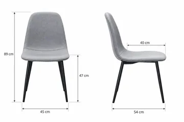 Nibe Matstol - Grå/Metallben Svart - Products - Möbler - Fåtölj & stolar - Matstol & köksstol