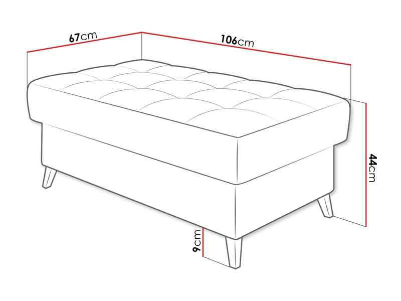 Amshyttan Fotpall 106 cm - Beige - Products - Möbler - Fåtölj & stolar - Pall & puff - Fotpallar