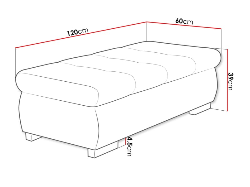 Cerys Fotpall 120 cm - Products - Möbler - Fåtölj & stolar - Pall & puff - Sittpuff