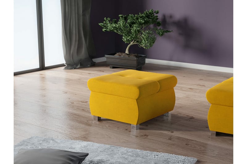 Cerys Fotpall 60 cm - Gul - Products - Möbler - Fåtölj & stolar - Pall & puff - Fotpallar