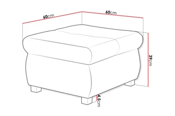Cerys Fotpall 60 cm - Vit/Ljusgrå - Products - Möbler - Fåtölj & stolar - Pall & puff - Fotpallar