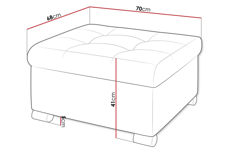 Dynir Fotpall 68 cm - Orange - Products - Möbler - Fåtölj & stolar - Pall & puff - Fotpallar