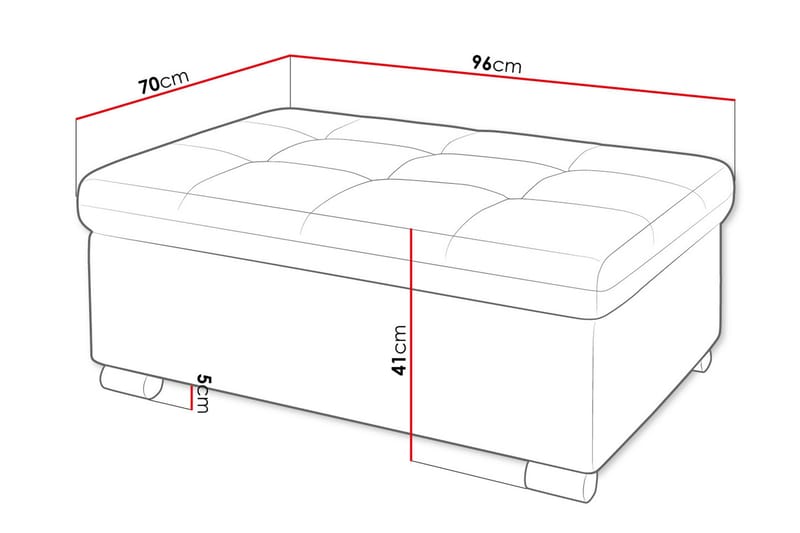 Dynir Fotpall 70 cm - Ljusgrå/Mörkgrå - Products - Möbler - Fåtölj & stolar - Pall & puff - Fotpallar