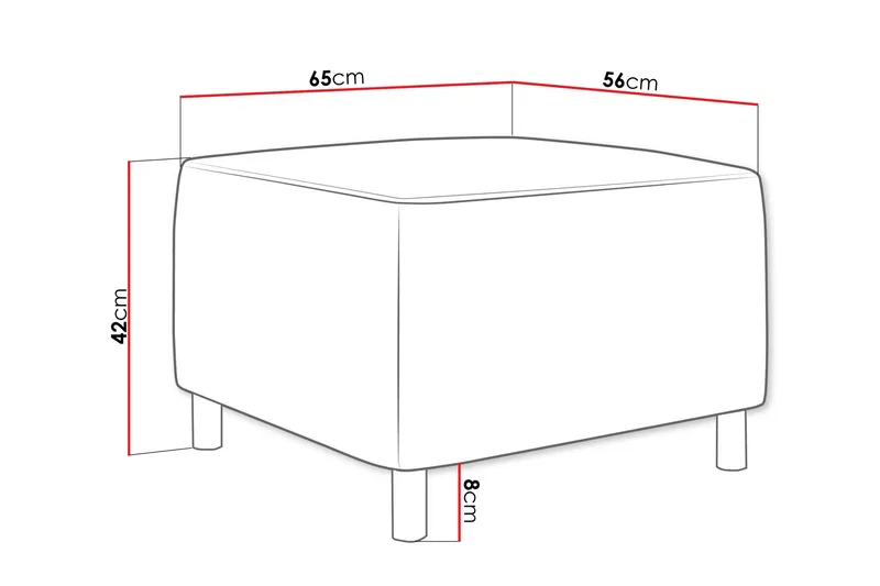 Eifion Fotpall 65 cm - Mörkgrå - Products - Möbler - Fåtölj & stolar - Pall & puff - Fotpallar