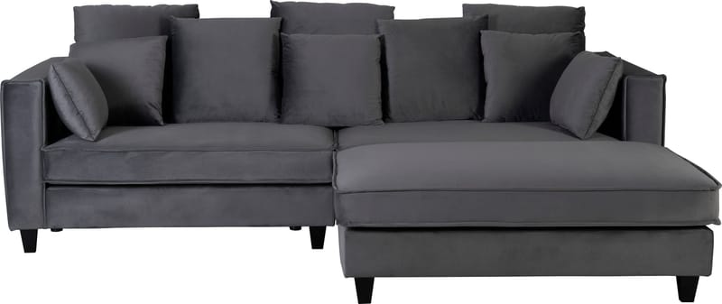 Fotpall Brandy 122x86 cm i Sammet - Mörkgrå - Products - Möbler - Fåtölj & stolar - Pall & puff - Fotpallar