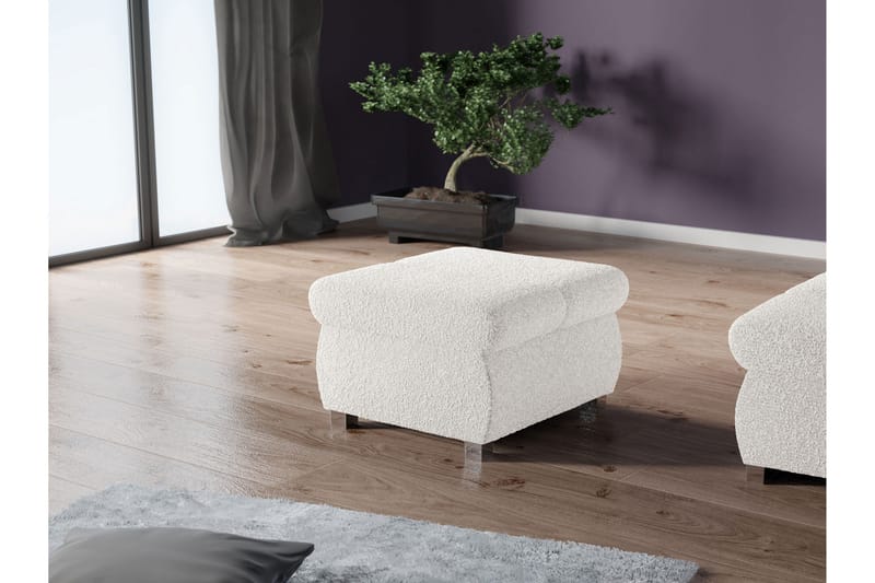Gamal Fotpall 60 cm - Vit - Products - Möbler - Fåtölj & stolar - Pall & puff - Fotpallar