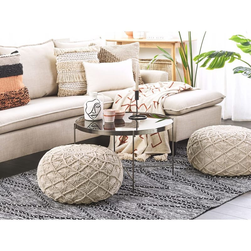 Puff Berkane - Beige/50x50x30 - Products - Möbler - Fåtölj & stolar - Pall & puff - Sittpuff