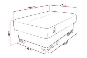 Reginia Fotpall 104 cm - Grå - Products - Möbler - Fåtölj & stolar - Pall & puff - Fotpallar