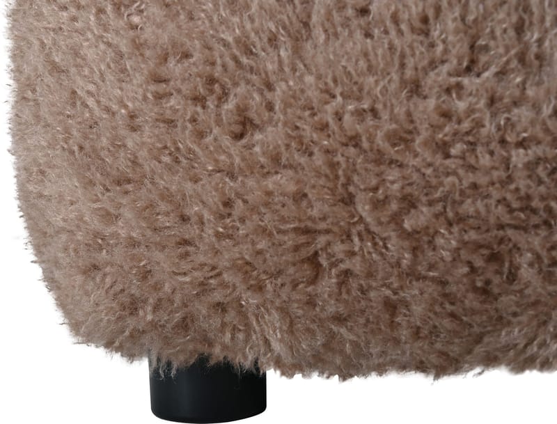 Sittpuff Fluffy i Hårigt Tyg - Brungrå - Products - Möbler - Fåtölj & stolar - Pall & puff - Sittpuff