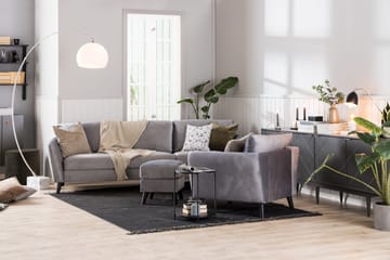 Trend Fotpall - Ljusgrå Sammet - Products - Möbler - Fåtölj & stolar - Pall & puff - Fotpallar