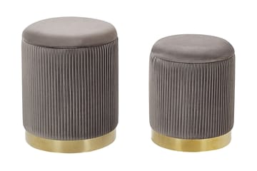 Trumelet Fotpall med Förvaring 2-pack - Grå - Products - Möbler - Fåtölj & stolar - Pall & puff - Fotpallar