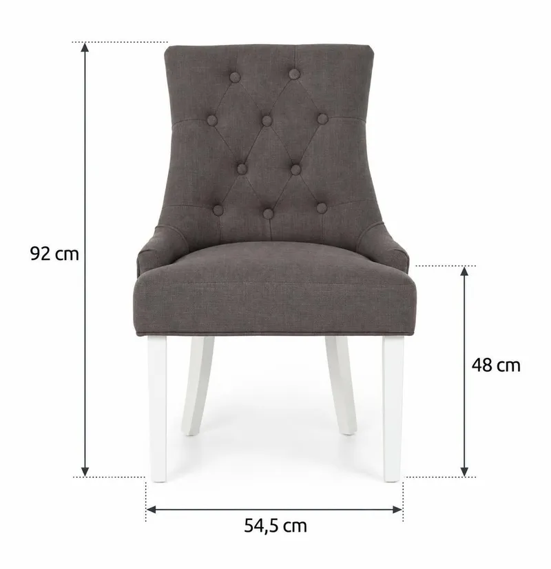 Viktoria Fåtölj - Grå/Vit - Products - Möbler - Fåtölj & stolar - Matstol & köksstol