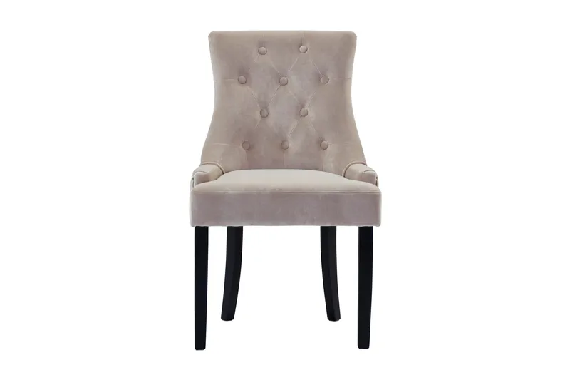 Viktoria Matstol Sammet - Sand/Beige - Products - Möbler - Fåtölj & stolar - Matstol & köksstol