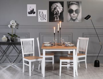 Vit matstol med träsits i ek - Fårö - Vit/Ek - Products - Möbler - Fåtölj & stolar - Matstol & köksstol