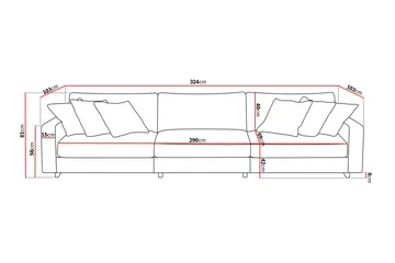 Valencia Extra Djup 5-sits Soffa - Brun - Products - Möbler - Soffa