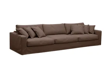 Valencia Extra Djup 5-sits soffa + fotpall med avtagbar och tvättbar klädsel - Mörkbrun - Products - Möbler - Soffa