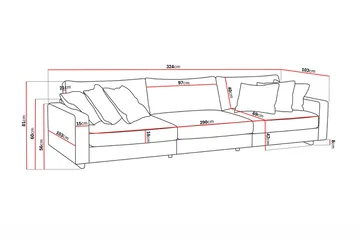 Valencia Extra Djup 5-sits Soffa i Chenille - Beige - Products - Möbler - Soffa