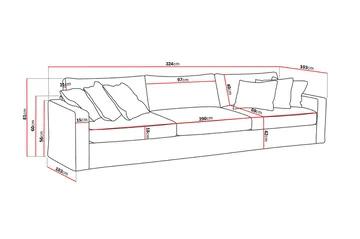 Valencia Extra Djup 5-sits Soffa med avtagbar och tvättbar klädsel - Brun - Products - Möbler - Soffa