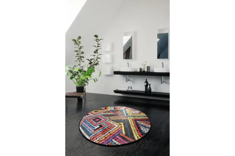 Chilai Home Badmatta 100 Rund - Multi - Products - Textil & mattor - Matta - Badrumsmatta