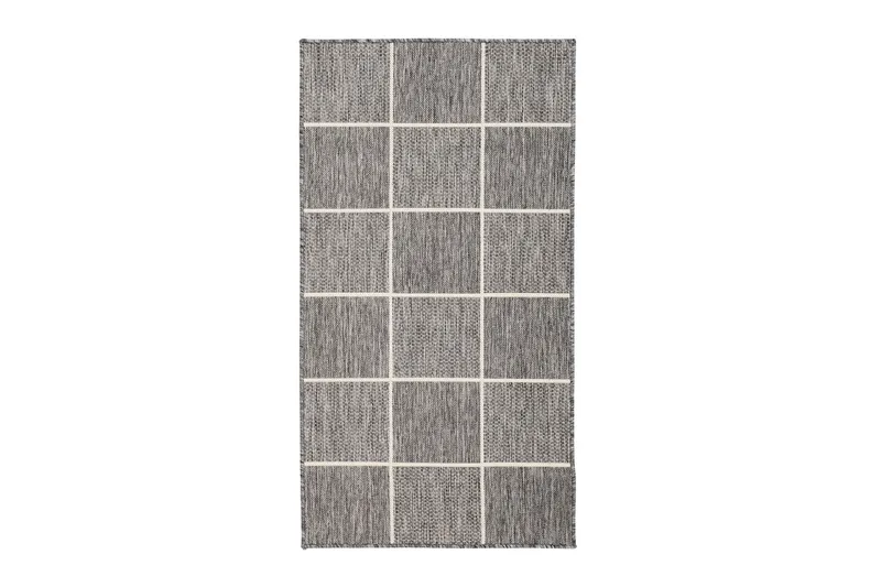 Madrid Square Flatvävd Matta 80x240, Grå/Vit