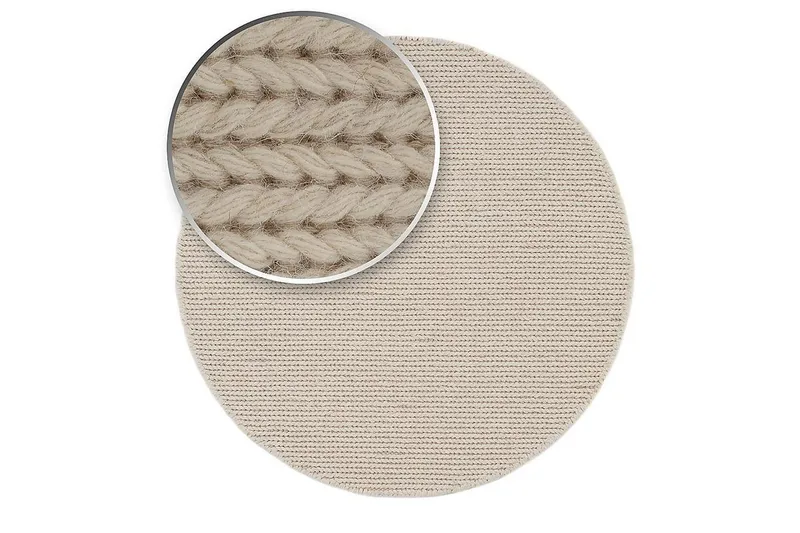 Dalarö Ullmatta 160 cm Rund - Vit - Products - Textil & mattor - Matta - Modern matta - Ullmatta