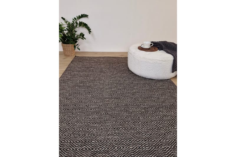 Gåsöga Ullmatta 200x300 cm Rektangulär - Svart/Vit - Products - Textil & mattor - Matta - Modern matta - Ullmatta