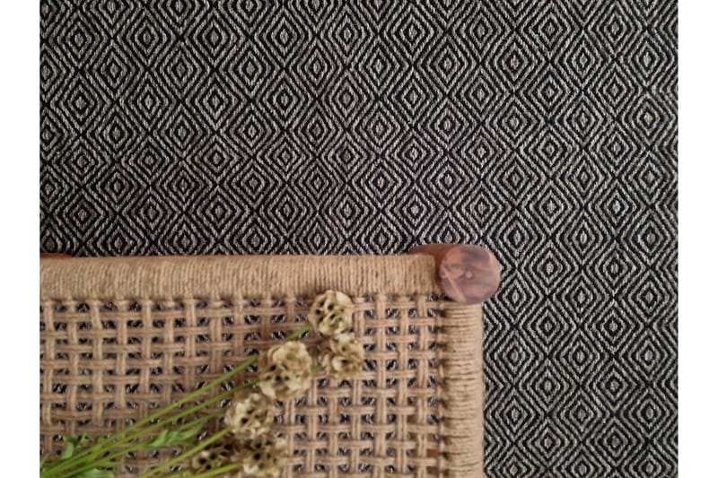 Gåsöga Ullmatta 200x300 cm Rektangulär - Svart/Vit - Products - Textil & mattor - Matta - Modern matta - Ullmatta