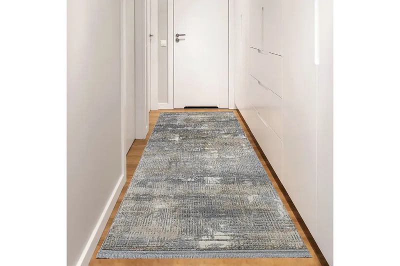 Naveena Gångmatta 100x400 cm Rektangulär, Grå/Beige/Creme