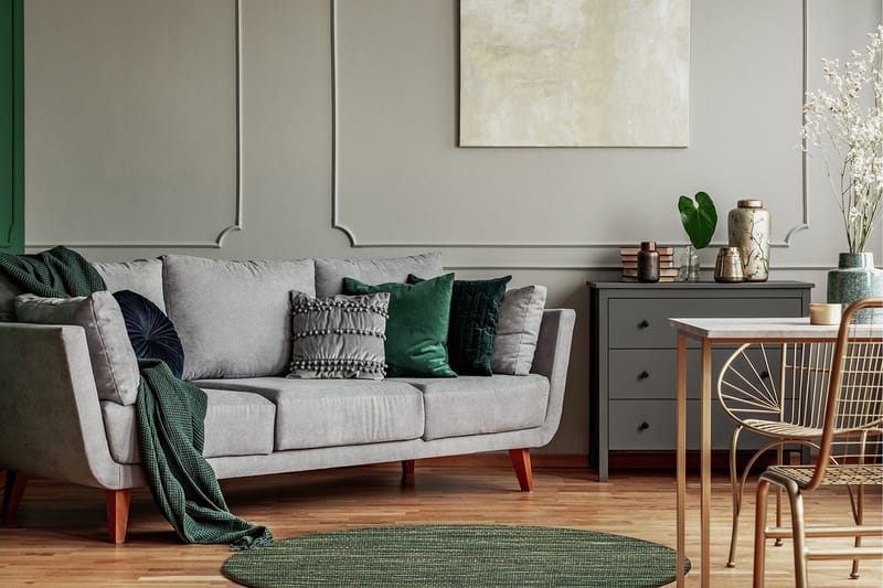 Skagen Ullmatta 300 cm Rund - Grönmelange - Products - Textil & mattor - Matta - Modern matta - Ullmatta