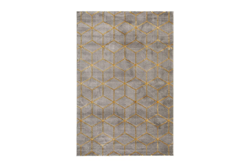 Skravelsbo Cube Matta 133x190 cm - Antracit/Guld - Products - Textil & mattor - Matta - Modern matta - Wiltonmatta